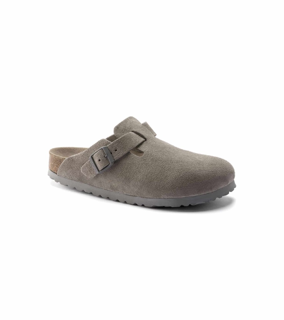 Clearance BIRKENSTOCK Birkenstock- Boston Soft Footbed- Stone Coin - Atelier Talia Sol