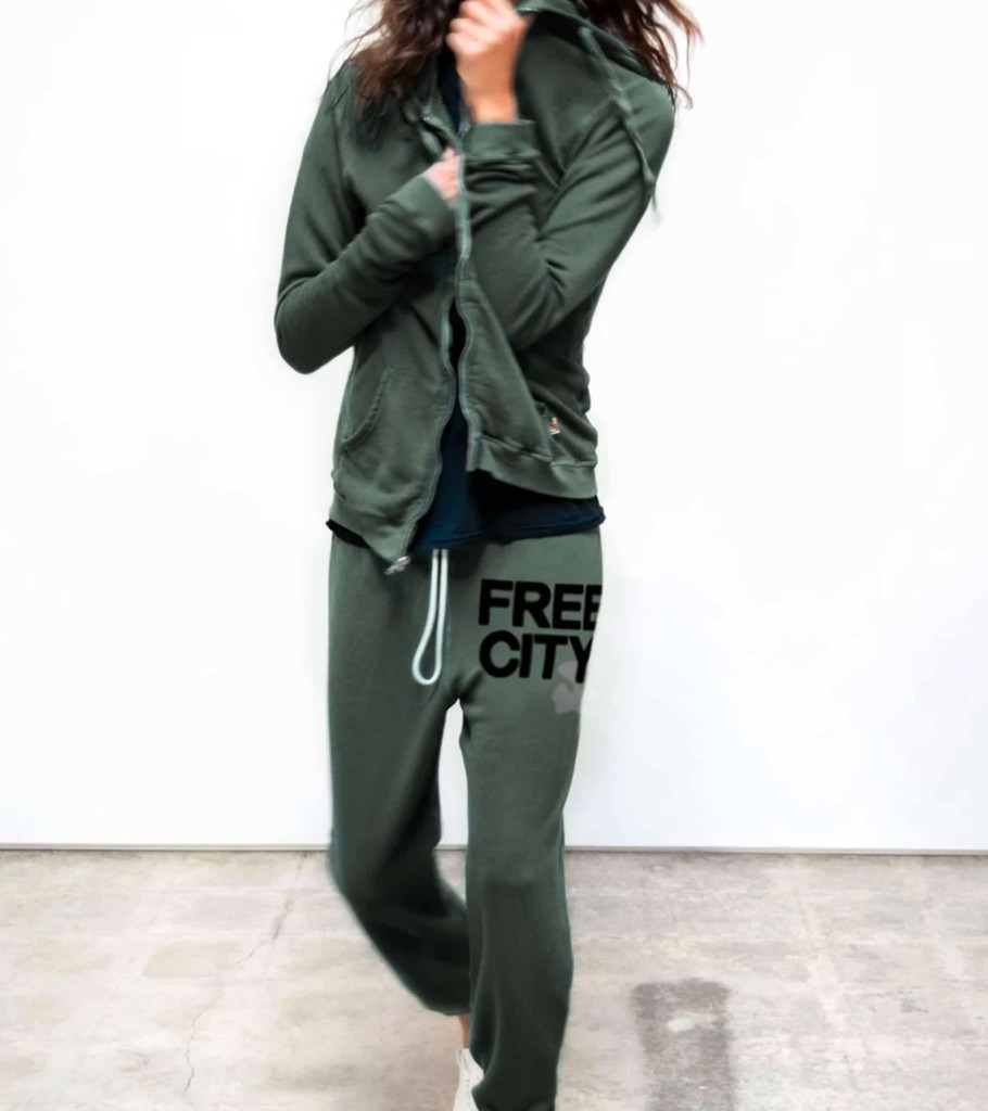 Clearance FREE CITY Free City - Superfluff Lux Zip Hoodie - Bush -